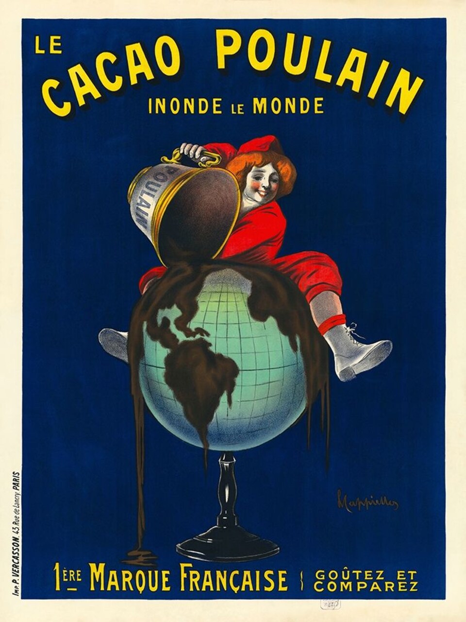 Le cacao Poulain inonde le monde, 1911 Poster Print by Leonetto Cappiello # C1272D
